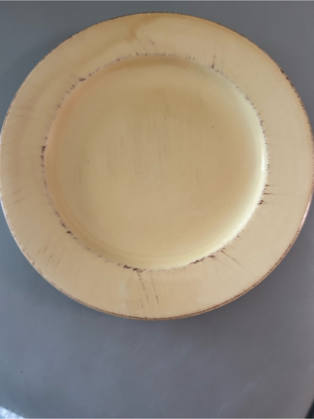 Pier one gold Toscano Yellow Distressed Charger Plate - Home Dining